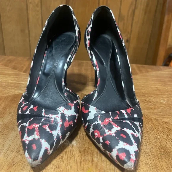 Alexander McQueen Tricolor Pixel Print Leather Lex D" Orsay Pumps - Picture 7 of 15